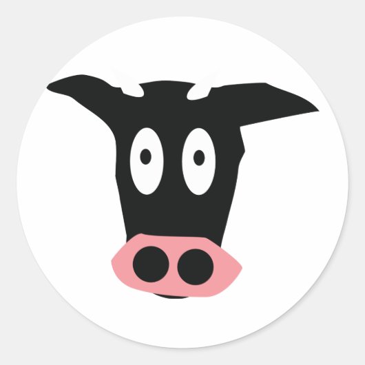 pictogram koe ronde sticker (Voorkant)