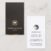 Pictogram librarian Faux Gold Books Visitekaartje (Voorkant / Achterkant)