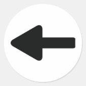 Pictogram links pijl ronde sticker (Voorkant)