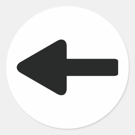 Pictogram links pijl ronde sticker (Voorkant)