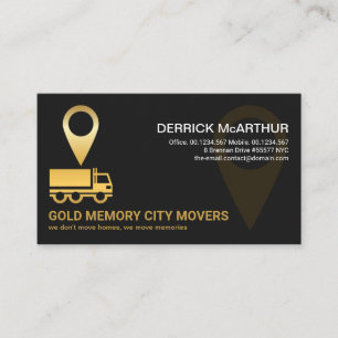 Pictogram Logistiek van Faux Gold Truck Mover Visitekaartje