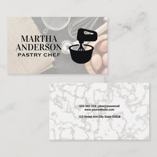 pictogram mengkom | Bakingrediënten Visitekaartje (Voorkant / Achterkant)