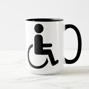 Pictogram met een handicap voor rolstoelen mok