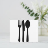 pictogram met vorkmeslepel briefkaart (Staand voorkant)