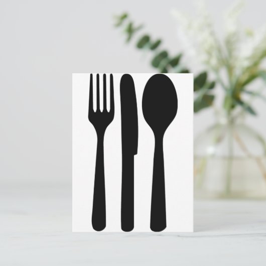 pictogram met vorkmeslepel briefkaart (Staand voorkant)