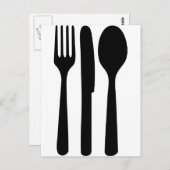pictogram met vorkmeslepel briefkaart (Voorkant / Achterkant)