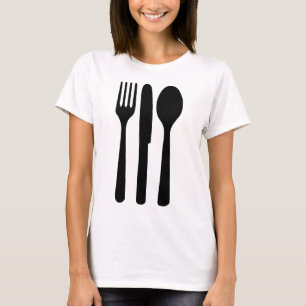 pictogram met vorkmeslepel t-shirt