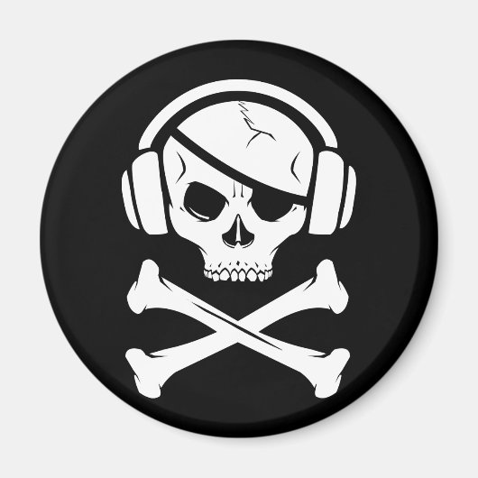 Pictogram Music Pirate Piracy anti-riaa Magneet (Voorkant)
