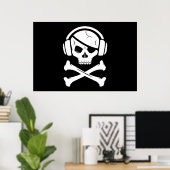 Pictogram Music Pirate Piracy anti-riaa Poster (Thuiskantoor)