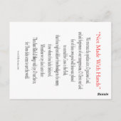 Pictogram "Niet gemaakt met handen" Briefkaart (Achterkant)