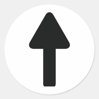 Pictogram omhoog ronde sticker