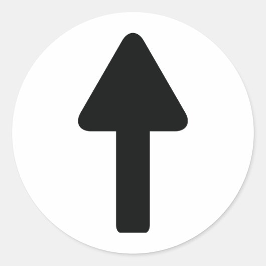 Pictogram omhoog ronde sticker (Voorkant)