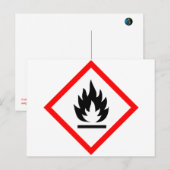 Pictogram [ontvlambaar] briefkaart (Voorkant / Achterkant)