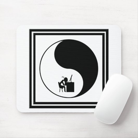 Pictogram op hoofdbureau muismat (Met muis)