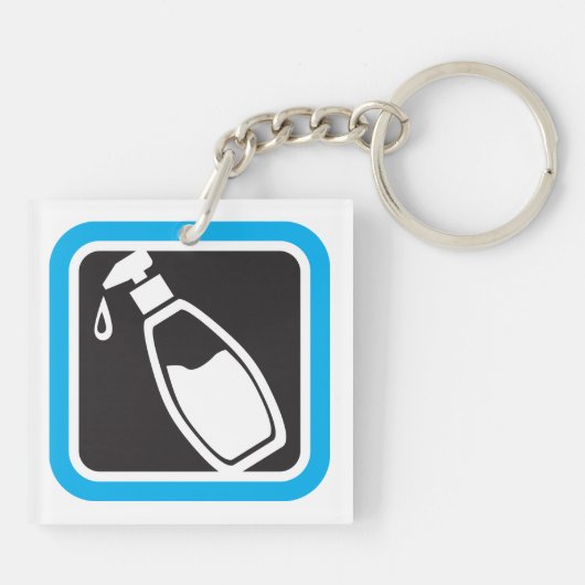 Pictogram op losflesje sleutelhanger (Achterkant)