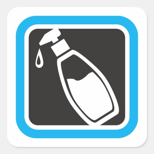 Pictogram op losflesje vierkante sticker (Voorkant)