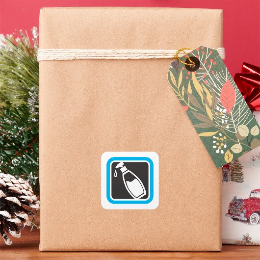 Pictogram op losflesje vierkante sticker