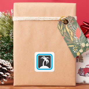 Pictogram palmboom vierkante sticker