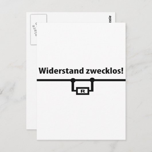 Pictogram Physik Widerstand zwecklos Briefkaart (Voorkant / Achterkant)