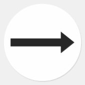 Pictogram rechts pijl ronde sticker (Voorkant)