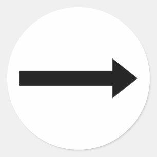 Pictogram rechts pijl ronde sticker