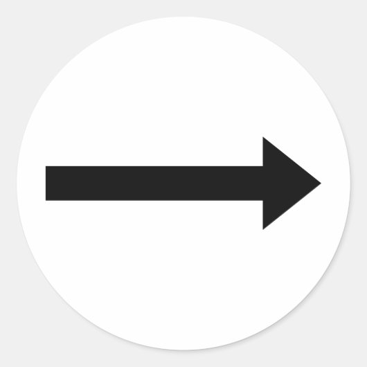 Pictogram rechts pijl ronde sticker (Voorkant)