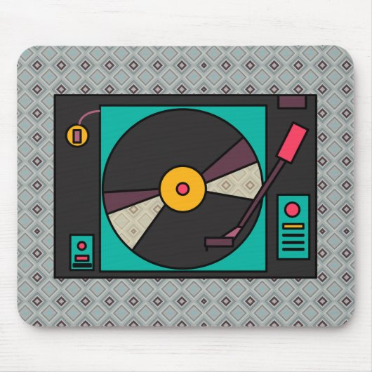 Pictogram Record Player Muismat (Voorkant)