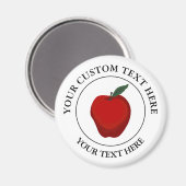 Pictogram rode Apple Custom Text Logo Magneet (Voorkant / Achterkant)