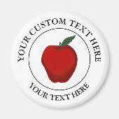 Pictogram rode Apple Custom Text Logo Magneet (Voorkant)