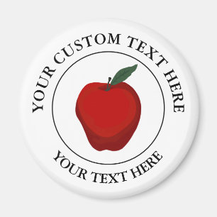 Pictogram rode Apple Custom Text Logo Magneet