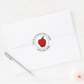 Pictogram rode Apple Custom Text Logo Ronde Sticker (Envelop)