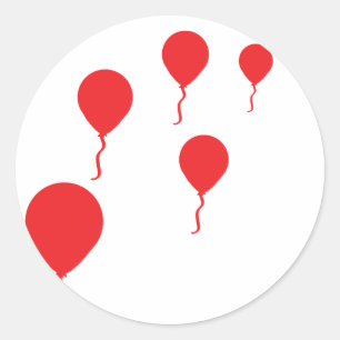 pictogram rode ballonnen ronde sticker