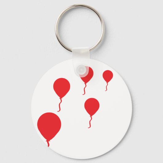 pictogram rode ballonnen sleutelhanger (Voorkant)