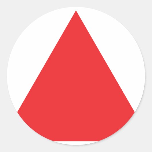 pictogram rode driehoek ronde sticker (Voorkant)