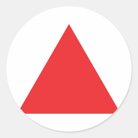 pictogram rode driehoek ronde sticker (Voorkant)