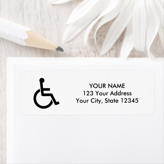Pictogram rolstoel invaliditeitsymbool aangepast a etiket (Insitu)