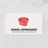 Pictogram rood motorblok visitekaartje (Voorkant)