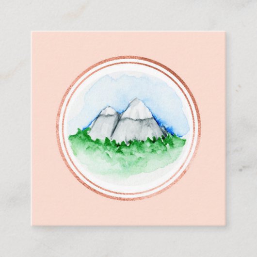 Pictogram roos Gold en roze Event Planner Social M Vierkante Visitekaartje (Voorkant)