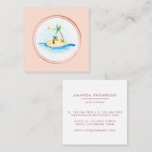 Pictogram roos Gold en roze Event Planner Social M Vierkante Visitekaartje (Voorkant / Achterkant)