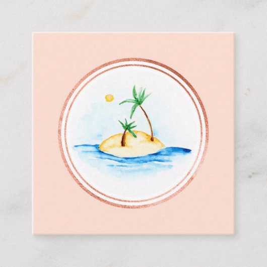 Pictogram roos Gold en roze Event Planner Social M Vierkante Visitekaartje (Voorkant)