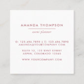 Pictogram roos Gold en roze Event Planner Social M Vierkante Visitekaartje (Achterkant)