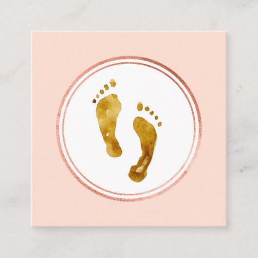 Pictogram roos Gold en roze Event Planner Social M Vierkante Visitekaartje (Voorkant)