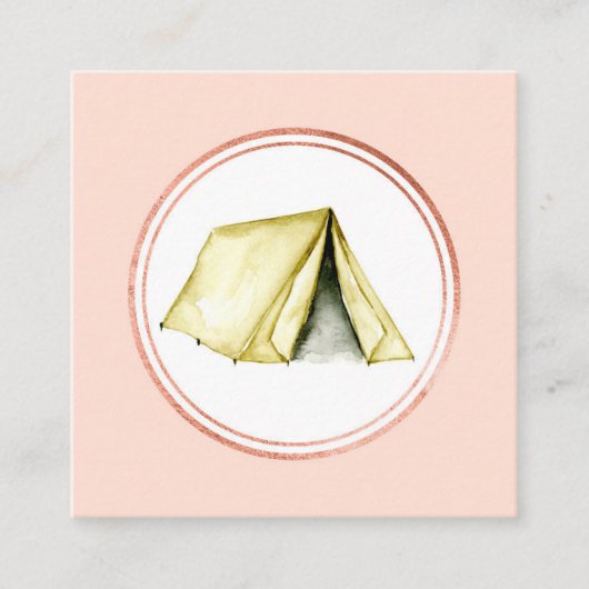 Pictogram roos Gold en roze Event Planner Social M Vierkante Visitekaartje (Voorkant)