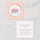 Pictogram roos Gold en roze Event Planner Social M Vierkante Visitekaartje (Voorkant / Achterkant)