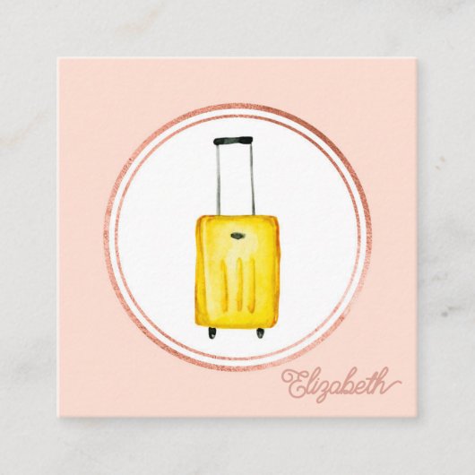 Pictogram roos Gold en roze Event Planner Social M Vierkante Visitekaartje (Voorkant)