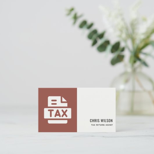 PICTOGRAM RUSTMODERN BELASTINGRETURN AGENT PREPARE VISITEKAARTJE (Staand voorkant)