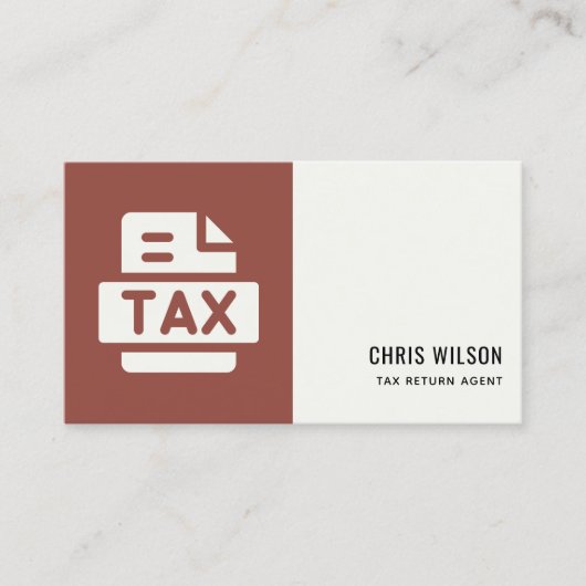 PICTOGRAM RUSTMODERN BELASTINGRETURN AGENT PREPARE VISITEKAARTJE (Voorkant)