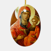 Pictogram Saint Mary met Lord Jesus Keramisch Ornament (Voorkant)