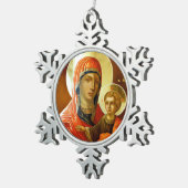 Pictogram Saint Mary met Lord Jesus Tin Sneeuwvlok Ornament (Rechts)