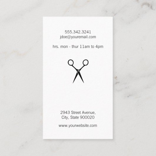 Pictogram Salon Shears / Blauw Visitekaartje (Achterkant)